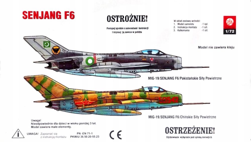 Model do sklejania samolotu Plastyk S-027 Myśliwiec Senjang F6 1:72