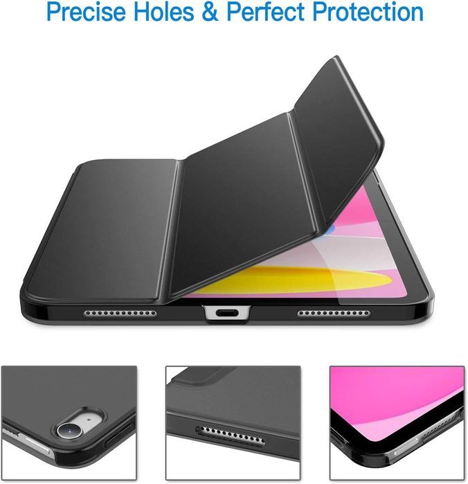JETech etui iPad 10,9" Air 4 Air 5 Air 11 czarno przeźroczyste stojak