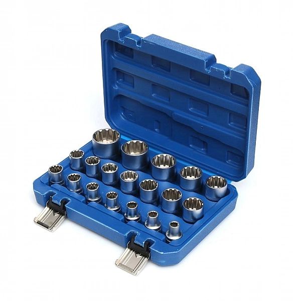 Zestaw Kluczy, Nasadek 12-Kątnych Spline 1/2" 8-32/19El. Kd10347 Kraft