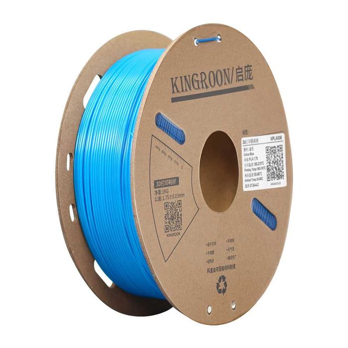 PLA ПЛА пластик для 3D принтера, блакитний, 1,75 мм, 1кг, Kingroon