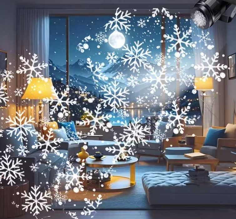 HIT – świąteczny projektor śnieżynek, całkowicie nowy na USB