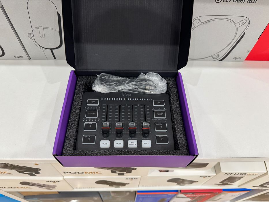 Ігровий аудіо мікшер Fifine Ampligame SC3 XLR студійний звукова карта