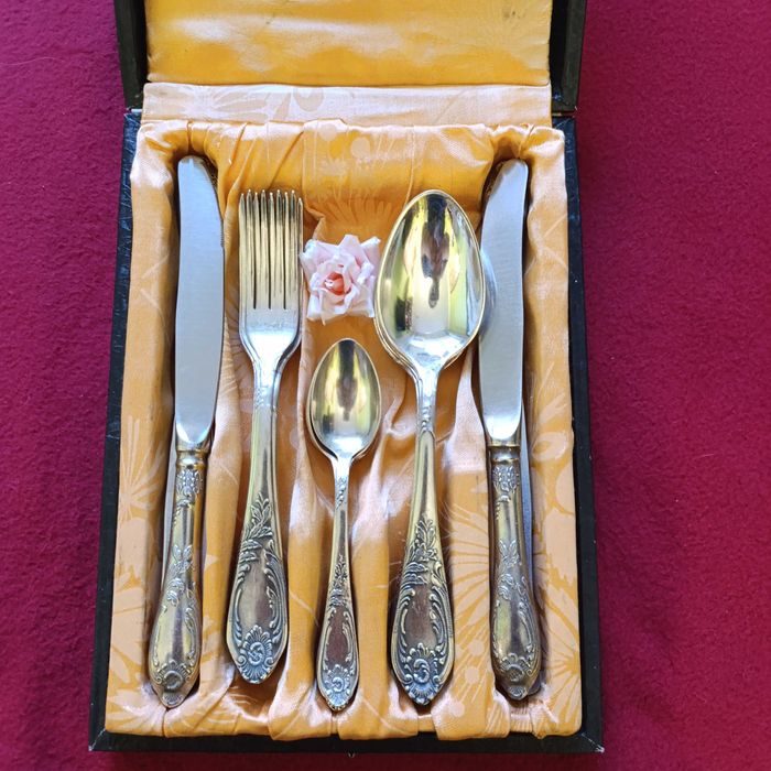 Sztućce posrebrzane rokoko 24 sztuki ZSRR