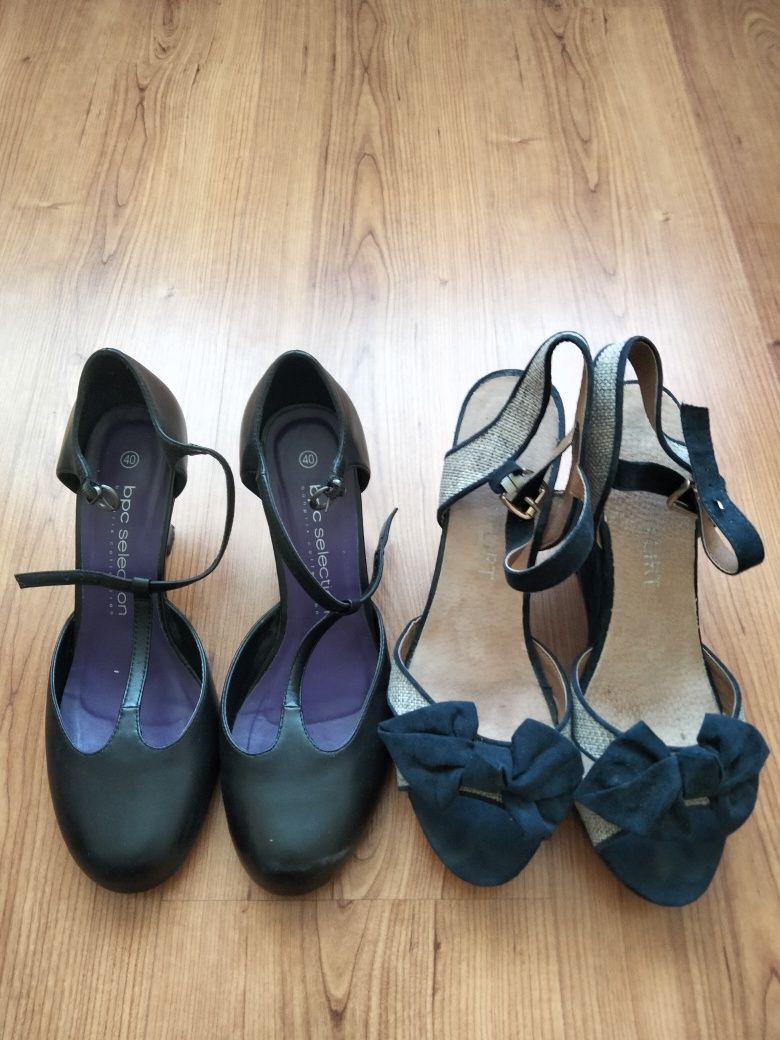 Жіночі Шкіряні Туфлі (Чорні) і Сині (Звичайні) | 40 Розмір