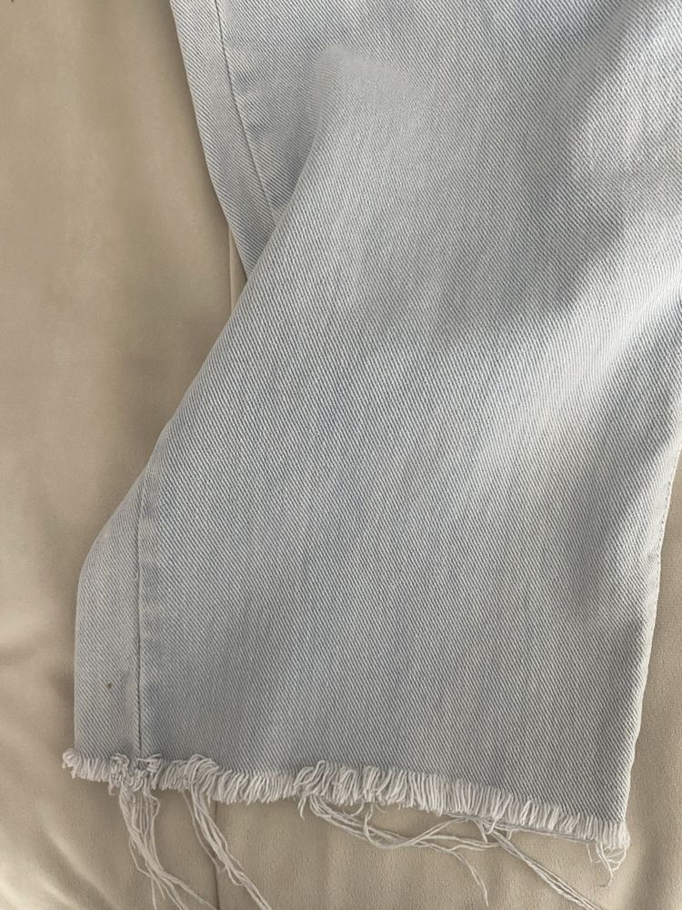 calça de ganga azul claro tamanho 34 wide
