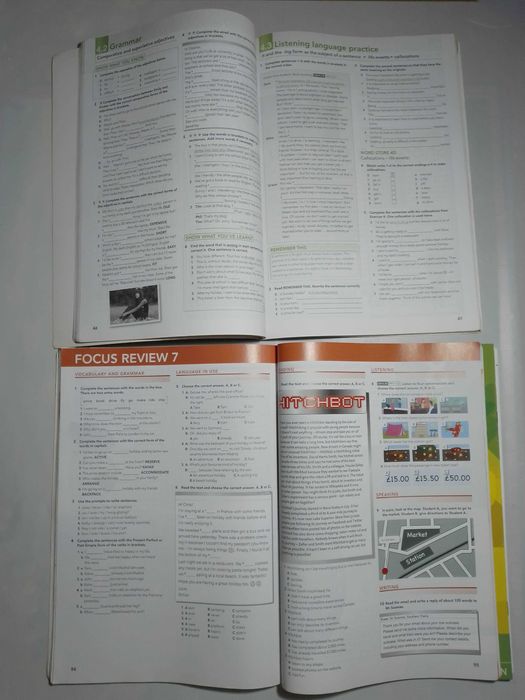 focus 2 students book english, Focus 1 students book, workbook