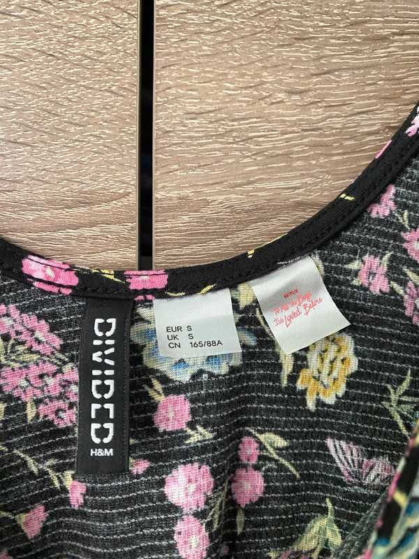 Sukienka letnia z bufkami krótka letnia floral S w kwiaty kwiatki H&M