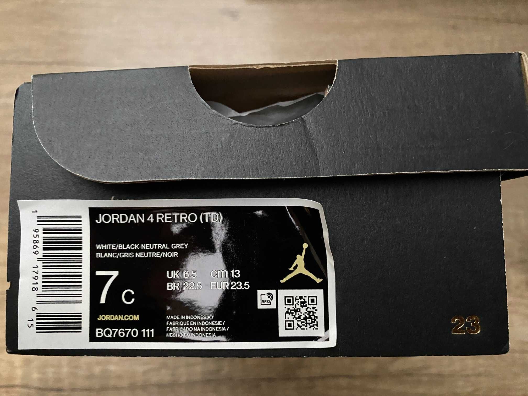 Jordan 4 Retro Military Black TD r. 23.5