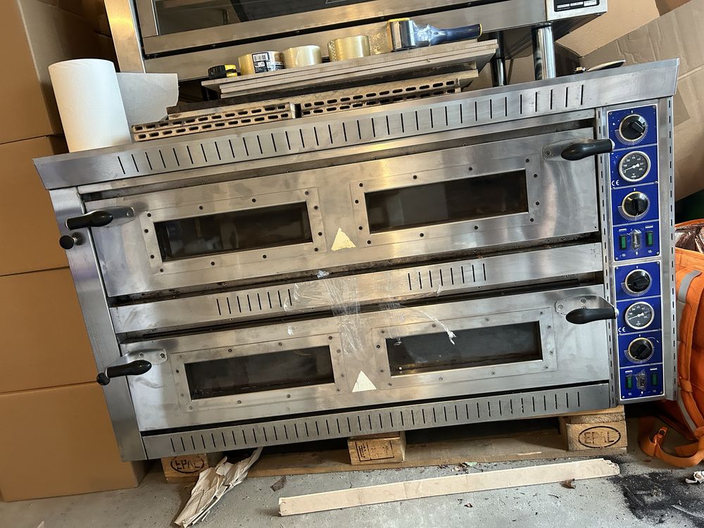 Piec do pizzy dwukomorowy, elektryczny, 12x pizza 36 cm, 18 kW | GGF