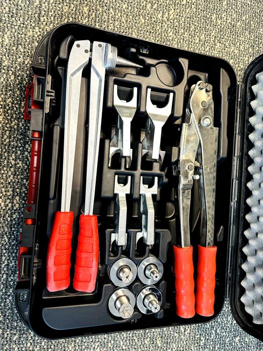 Zaciskarka do rur TECE 720203 – praska, szczęki, kalibrator, walizka!