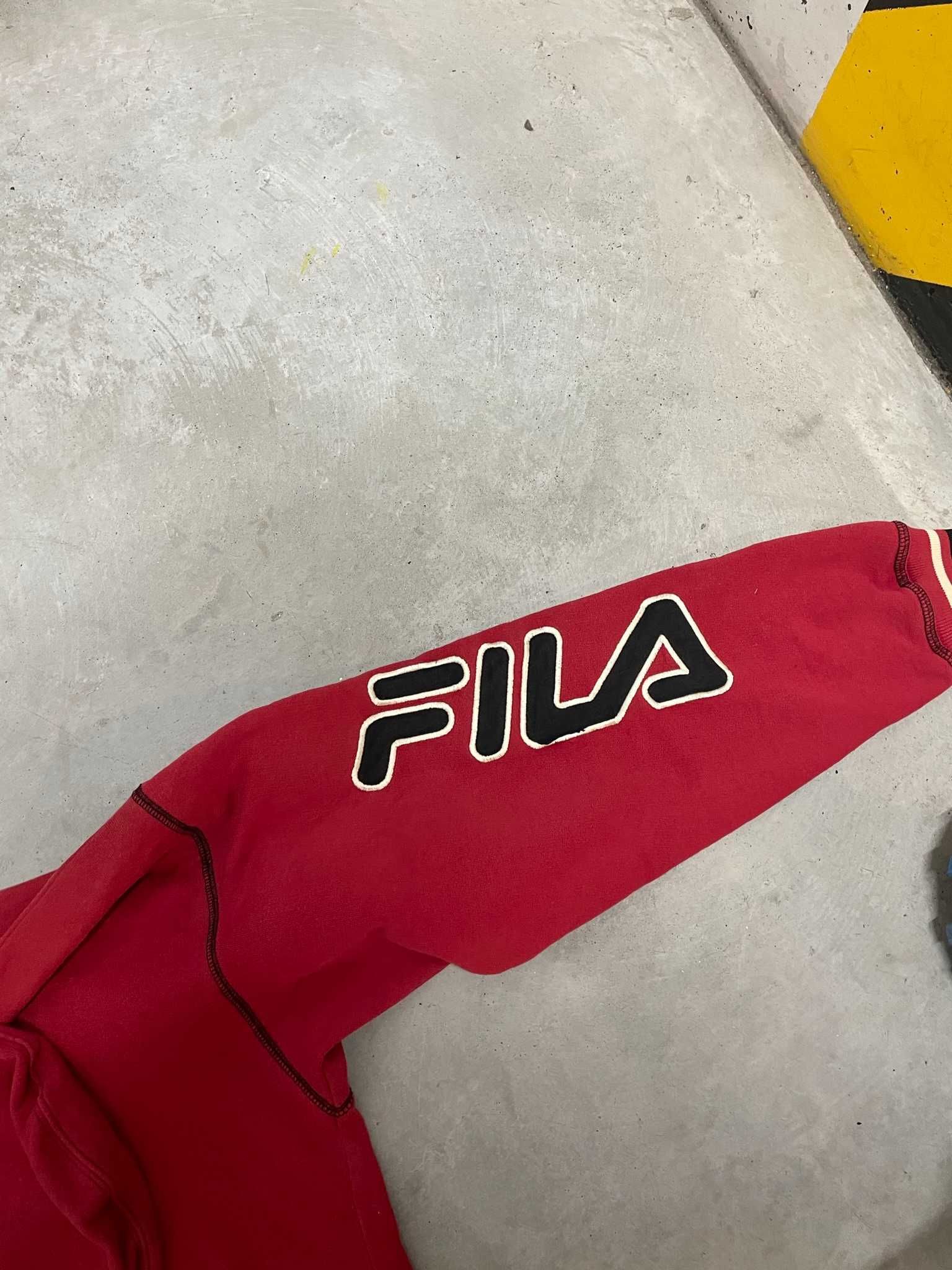 Fila hoodie bluza z kapturem z dużym nadrukiem vintage retro 90s