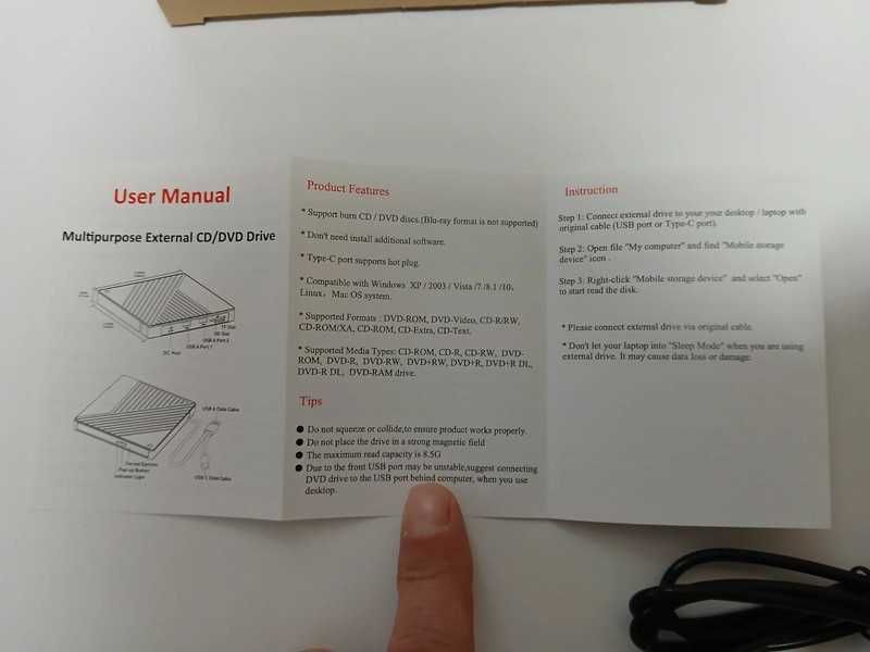 Napęd DVD zewnętrzna TY1978 z USB i czytnikiem kart pamięci