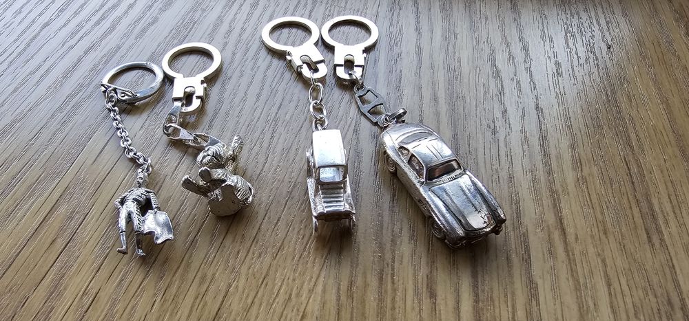Conjunto chaveiros em prata