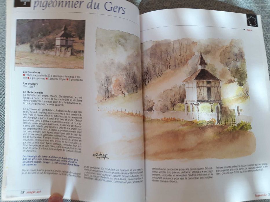 Conjunto revista "Magic Art" para aprender a pintar desenho aquarela