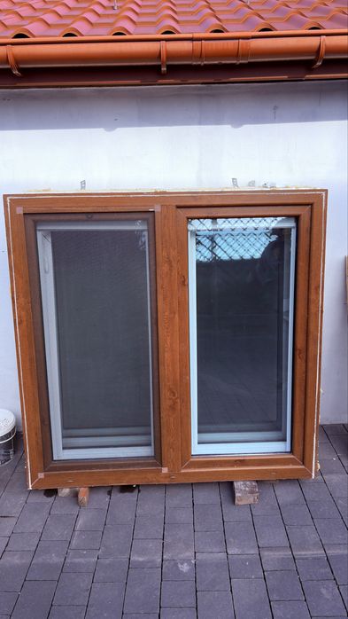 Okna z demontażu dwuszybowe złoty dąb