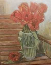 Продам картину, живопис, холст, масло, натюрморт "Tulipe".  60х5