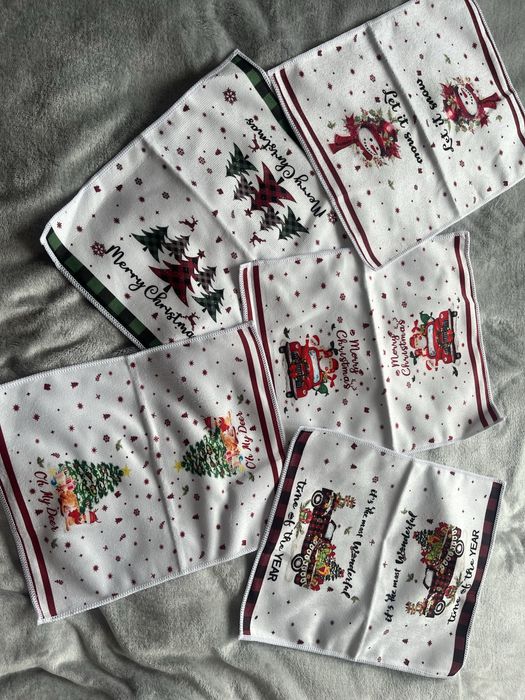 Ręczniki świateczne zestaw 5 sztuk nowe bez metki kuchenne