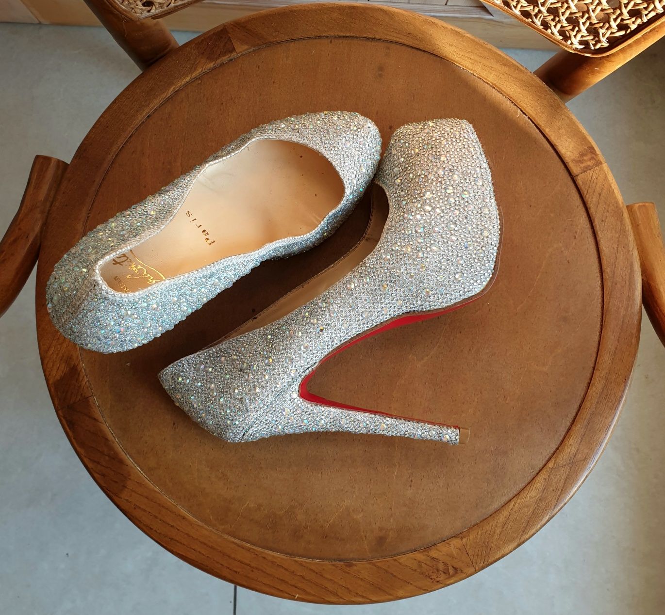 Szpilki Christian Louboutin sylwester wesele bal cekiny 38