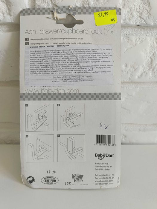 Baby Dan Przyklejana Blokada Szuflad I Szafek