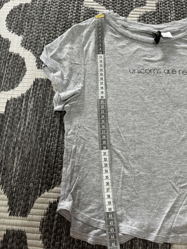 Koszulka unicorns are Real jednorożec t-shirt szary H&M XS 34 160/80A