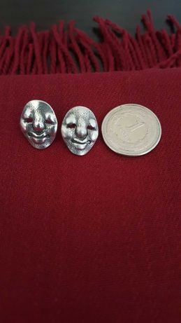 Kolczyki srebrne próba 925, maski