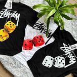 BIG Logo — Футболка новая Stussy Fuzzy Dice — XS S M L XL — Стусси