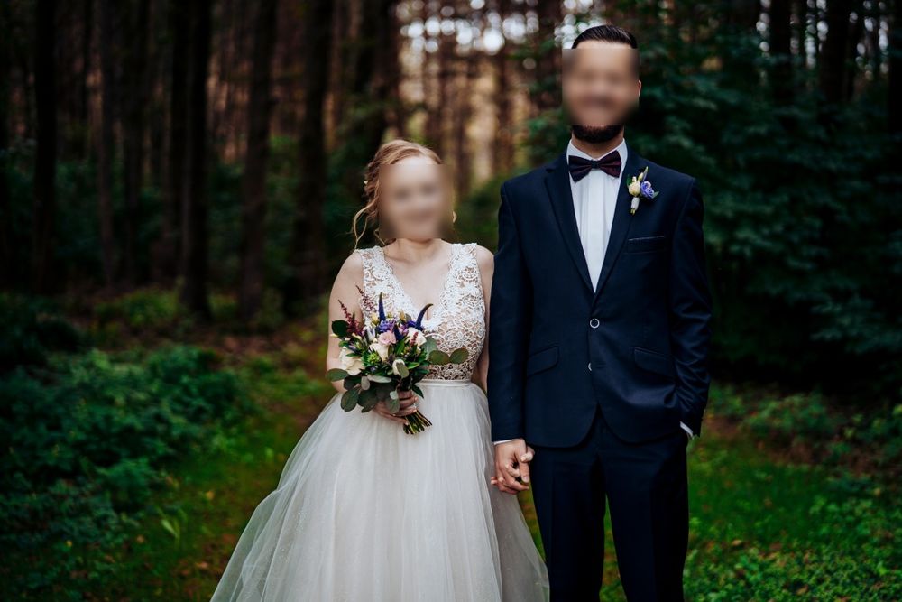 Suknia ślubna koronka + tiul, kolor ecru, rozmiar 36/38, stan idealny