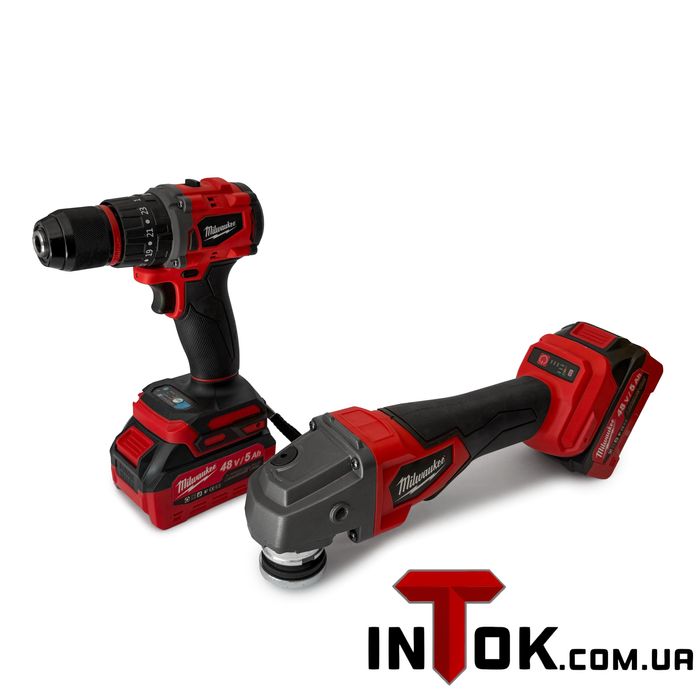 Шуруповерт + болгарка аккумуляторная Milwaukee SET2 | 48V | 5.0 A/h