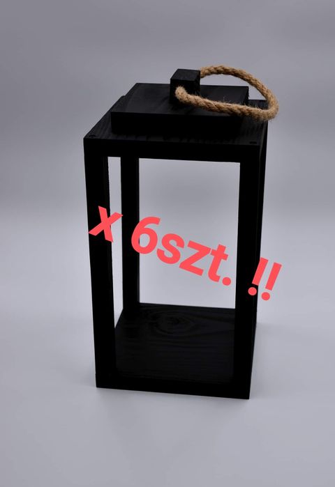 Zestaw 6 szt.Czarne eleganckie lampiony