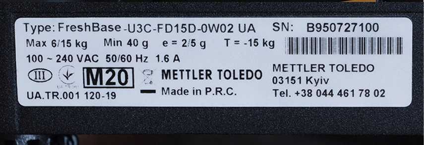 Ваги Mettler Toledo FreshBase-U3C-FD15-0W02