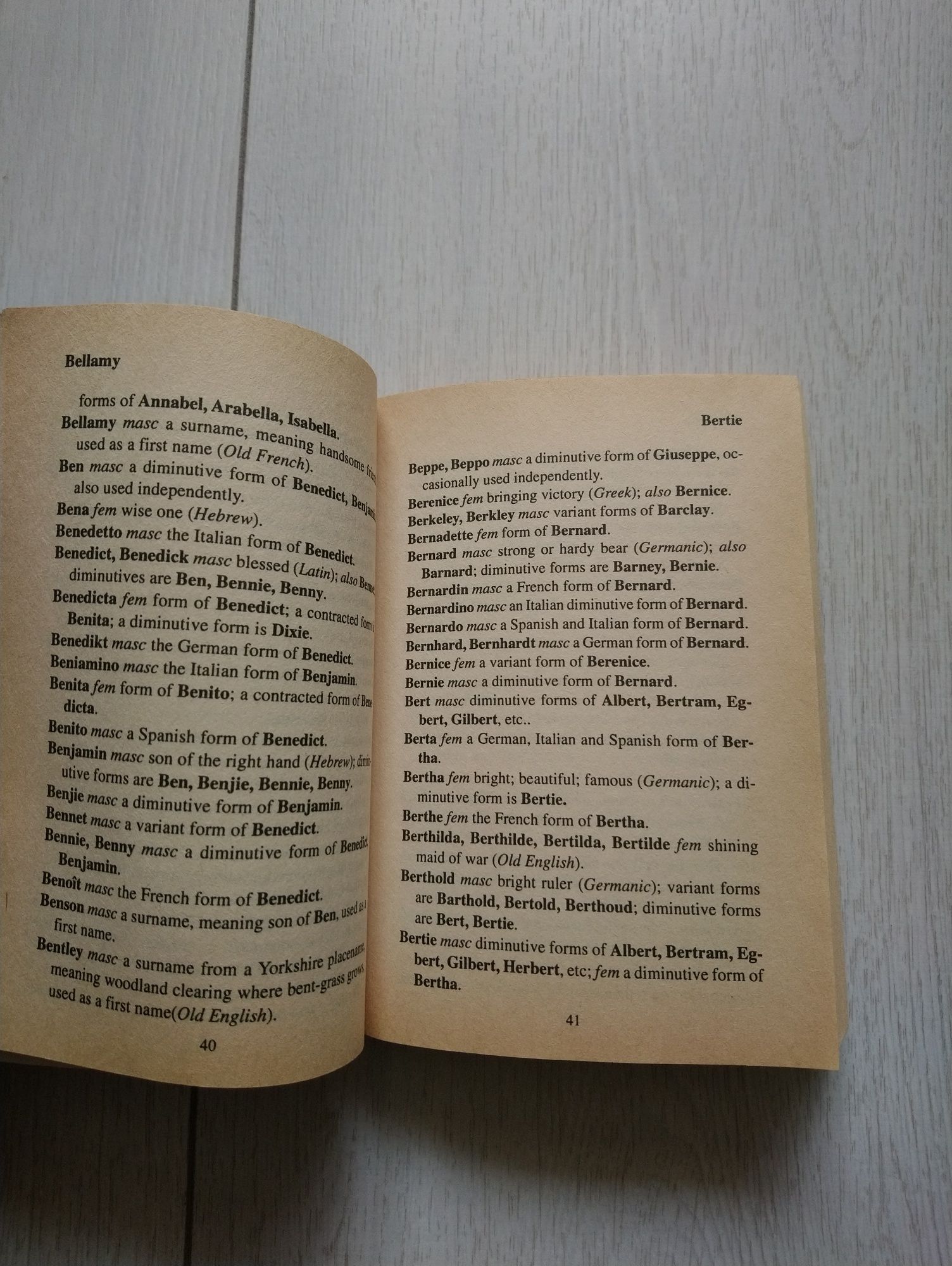 Книга Dictionary of First Names на английській мові