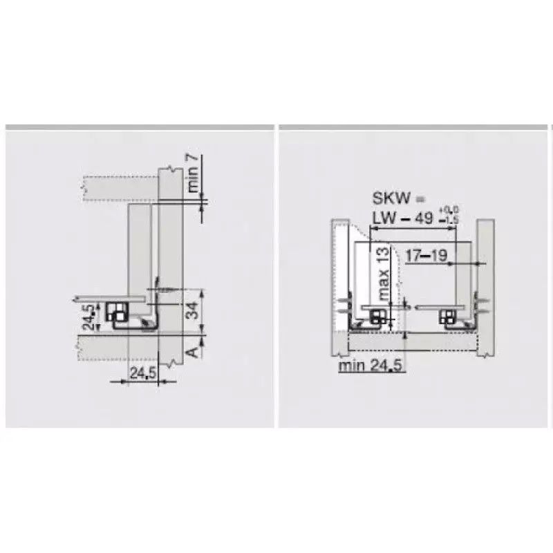 Blum L=450 мм TANDEM plus BLUMOTION напрямні, направляючі направляющие