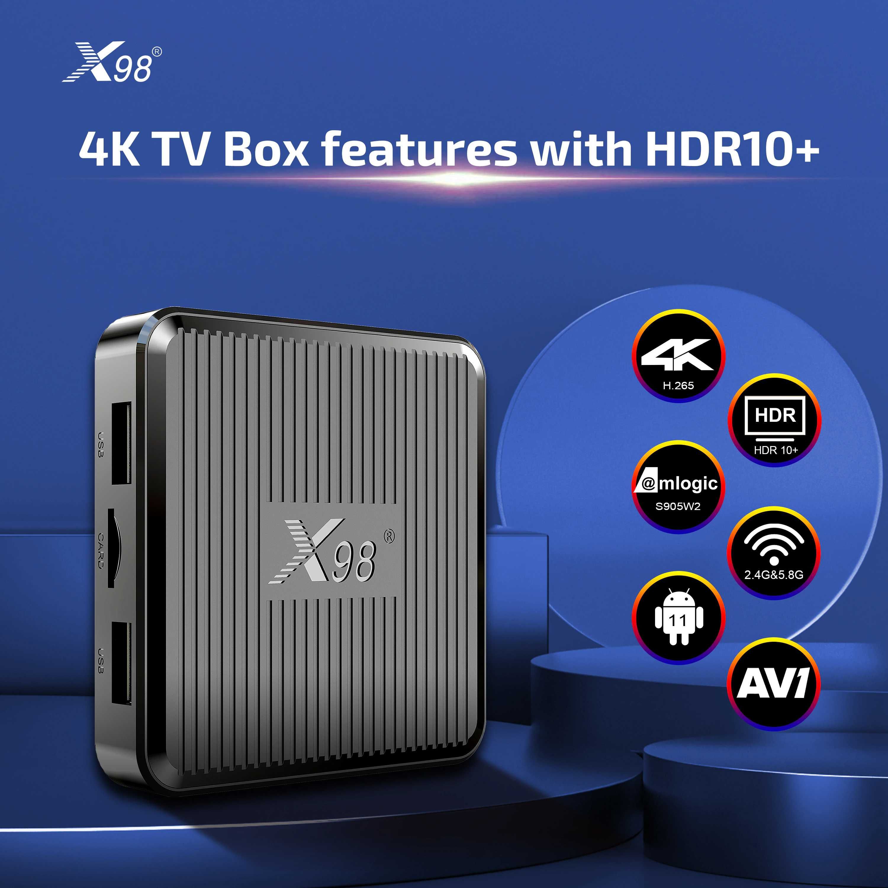 Новая 4K Смарт Андроид ТВ "11" приставка X98Q 2/16 прошита