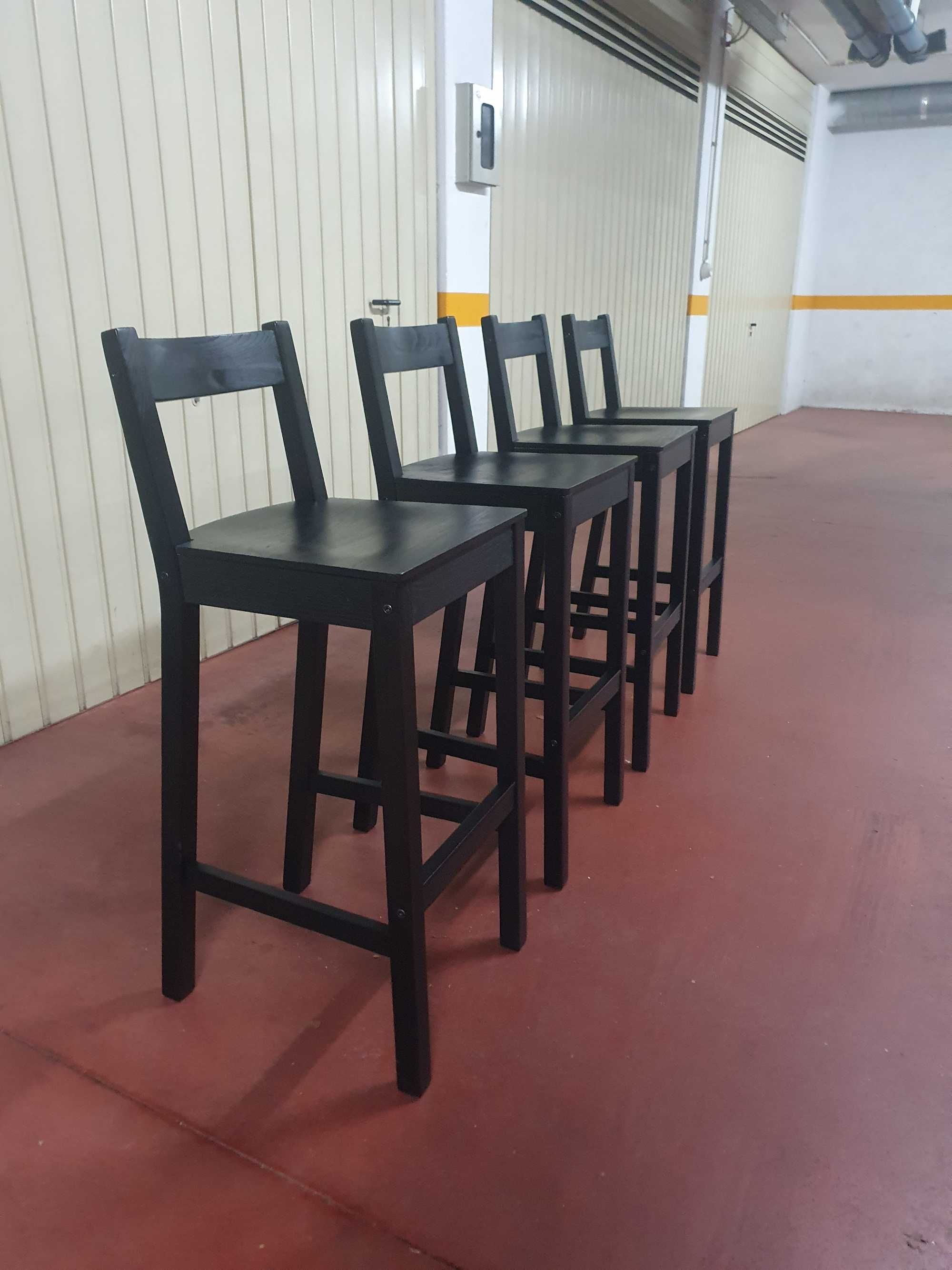 Cadeira alta, IKEA, NORDVIKEN, preto, 75 cm