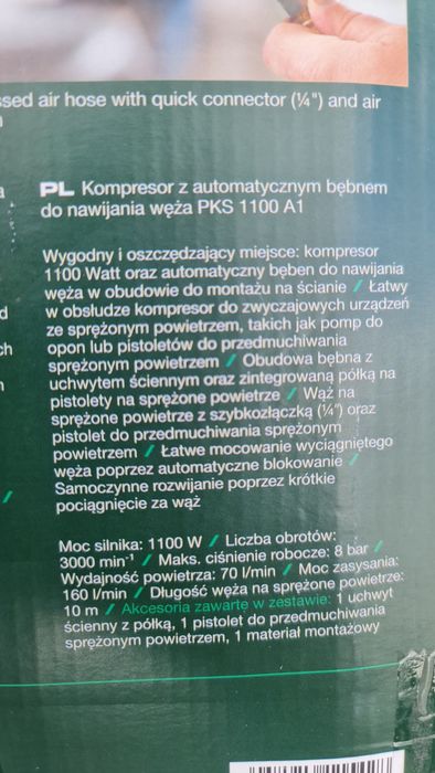 Kompresor z bębnem Parkside PKS 1100 A1