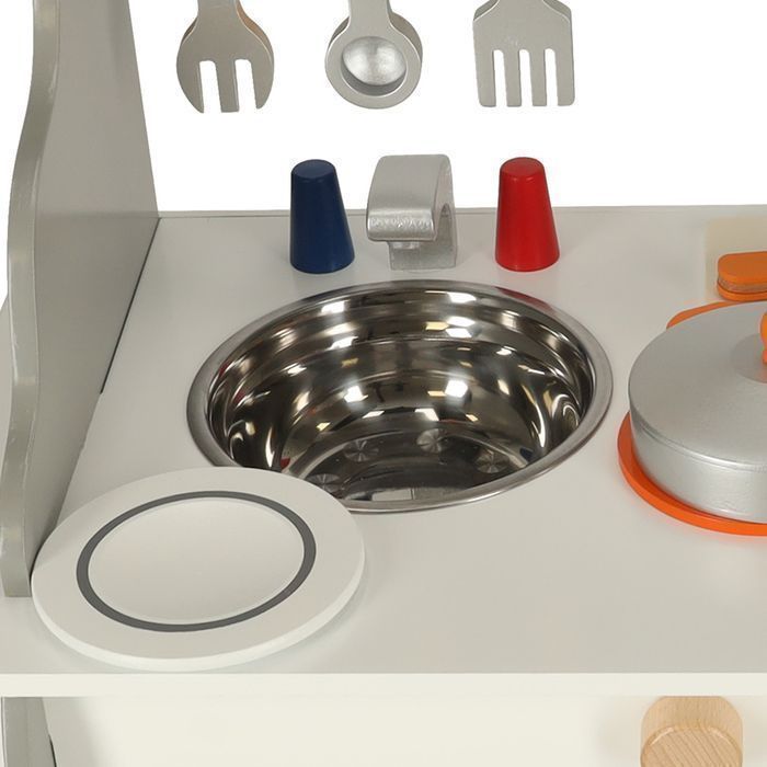 Kuchnia dla Dzieci Drewniana MDF Piekarnik Garnki Akcesoria 70cm