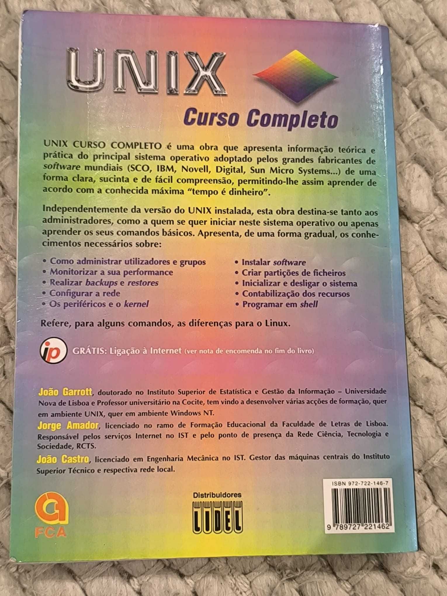 Livro "Unix - Curso Completo" de João Garrott