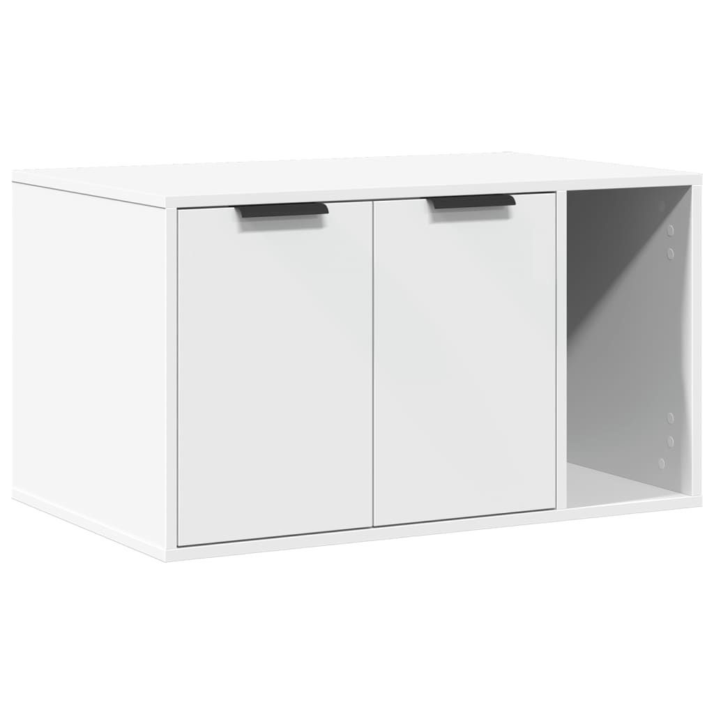 Vidaxl Szafka Na Kuwetę, Biała, 80X50X45 Cm, Materiał Drewnopochodny