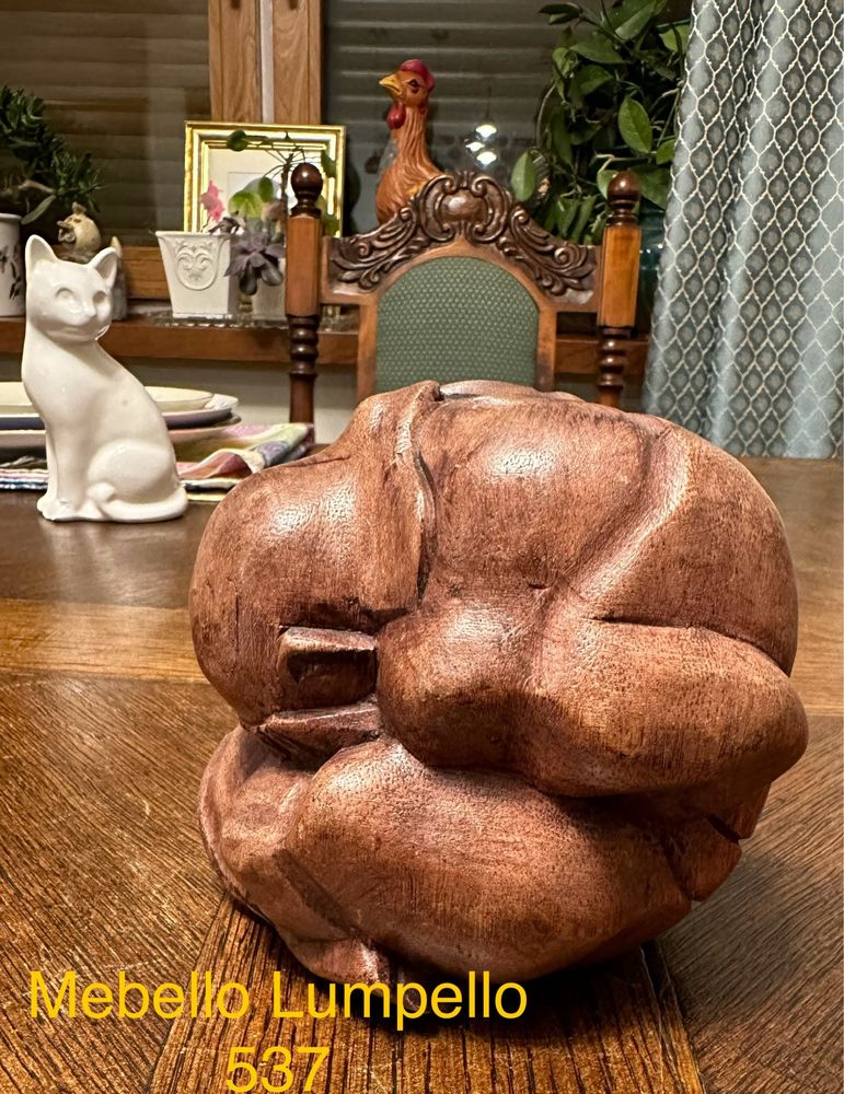 Figurka rzeźba drewniana papaya yogi 537