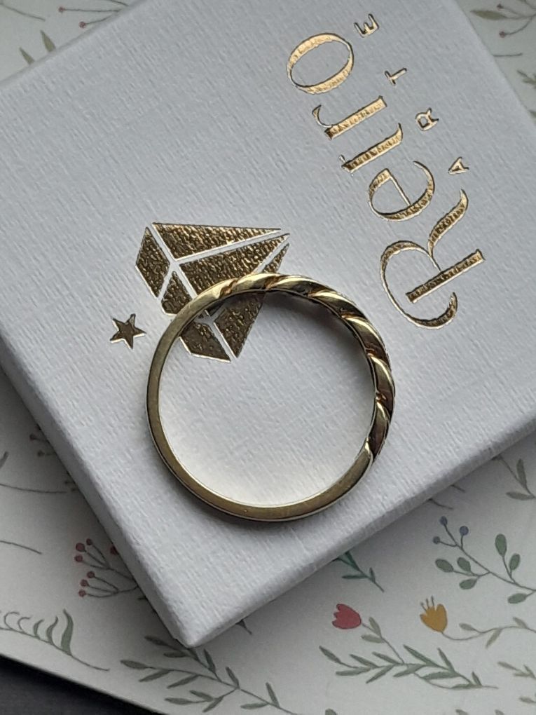 R.17 Pierścionek Obrączka Diamenty Złoto 585 Certyfikat