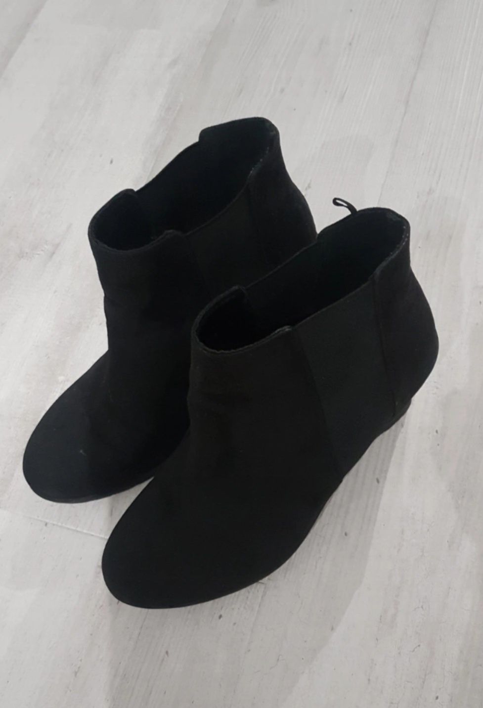 Czarne buty kozaki botki platforma koturny rozmiar 38