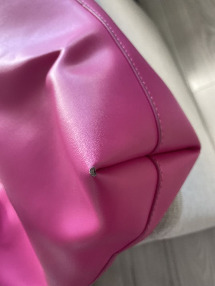 Różowa torebka duża A4 stylowa na ramię torba shopper
