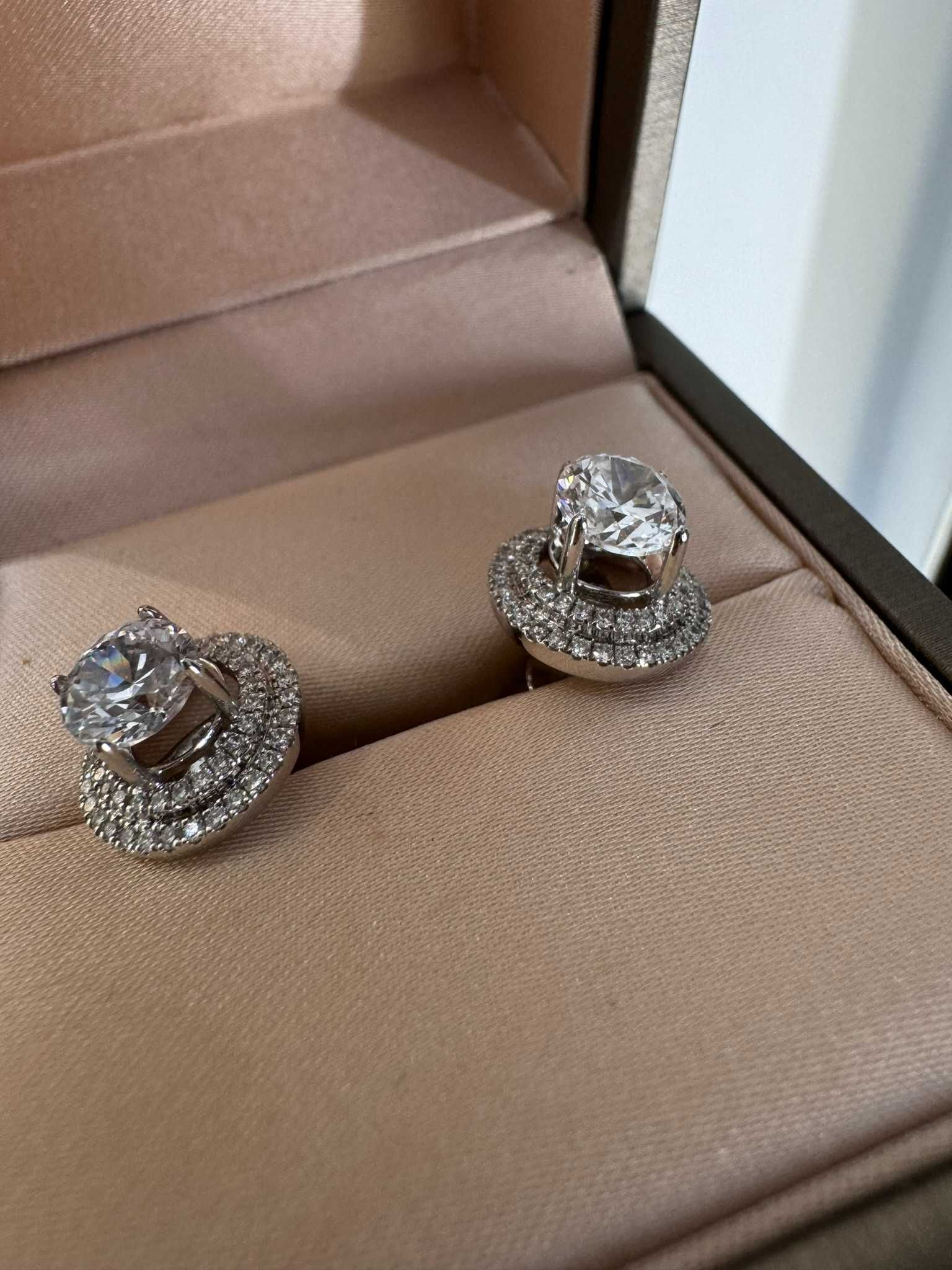 Kolczyki HALO z diamentami 2.52 CT VVS1/H Certyfikat IGI