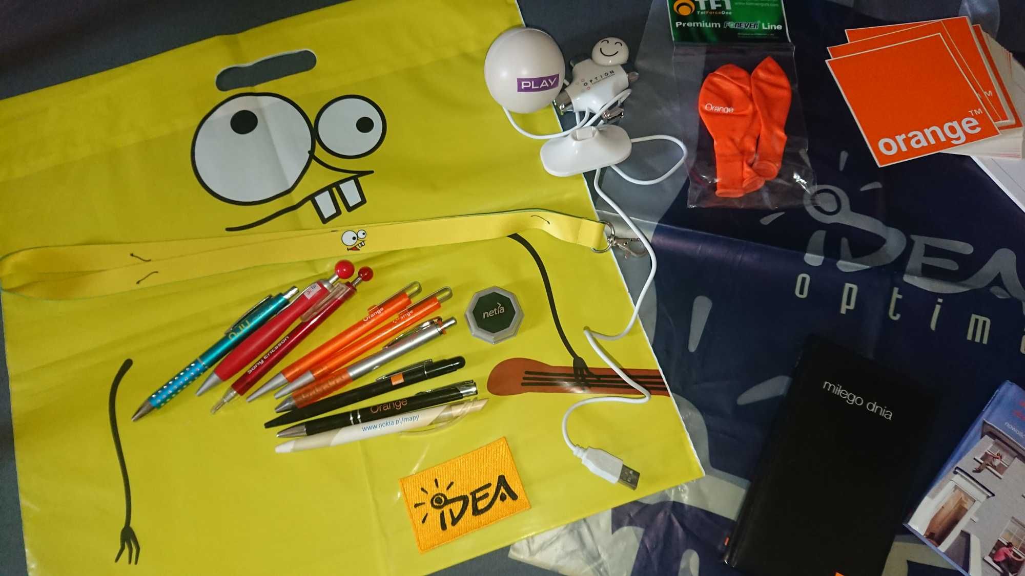 Różne gadżety sieci telekomunikacyjne Idea Orange Nju Mobile TP i inne