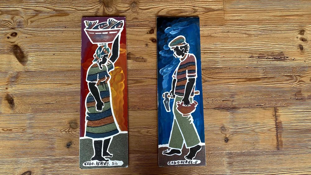 Quadro africano ( Pintura de areia típica de Cabo Verde)