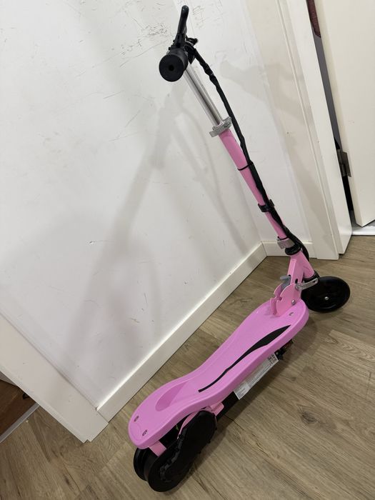 Trotinete Elétrico Metal, Plástico cor Rosa 75x36x93 cm HOMCOM