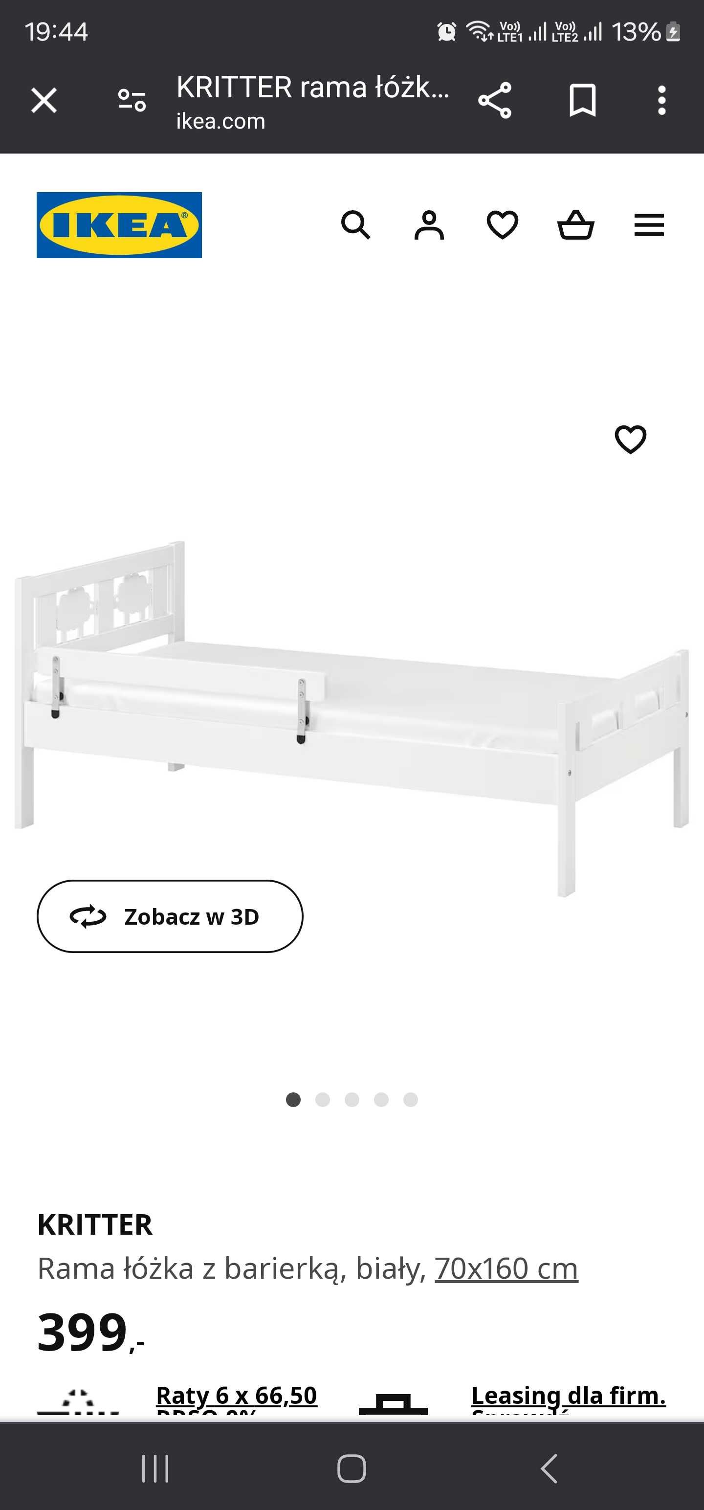 Łożko dziecięce Ikea Kritter