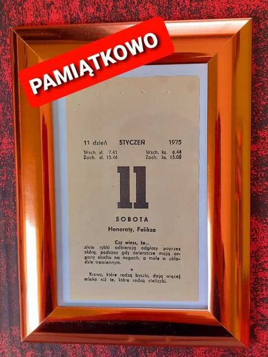 Kartka z kalendarza 1975, prezent na 50-lat, urodziny, 50-lecie