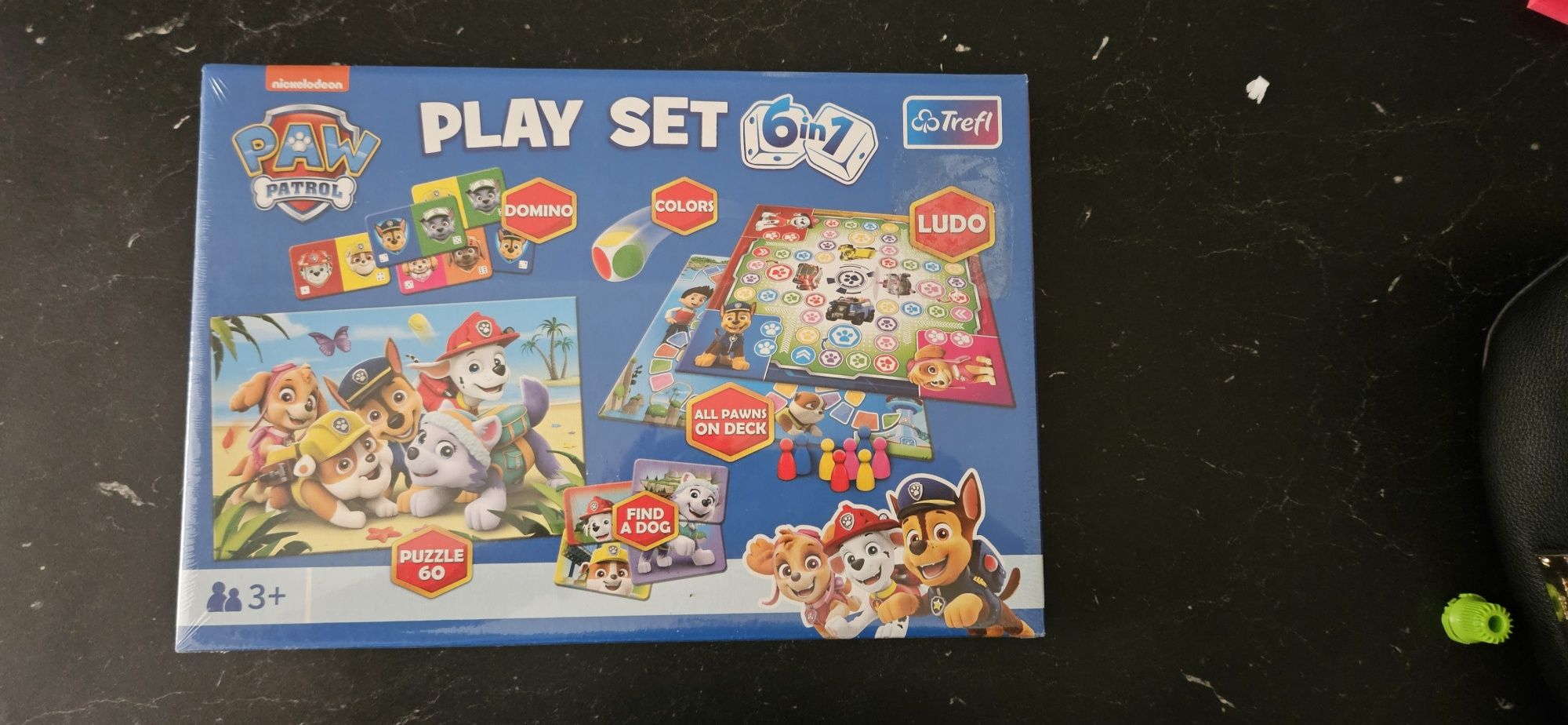 NOWY Trefl zestaw 6w1 Gry puzzle memos chińczyk psi patrol