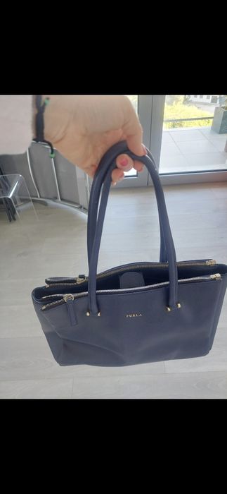 Mala FURLA azul marca verdadeira
